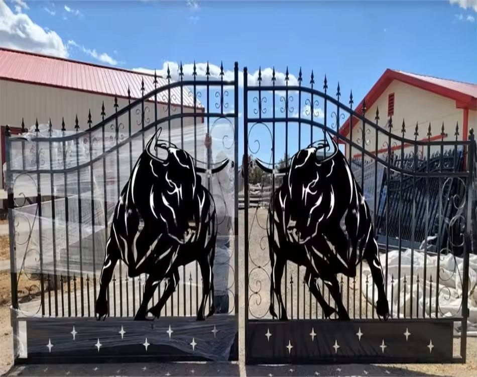 Wrought Iron Driveway Gate with Horse Design - Image 5