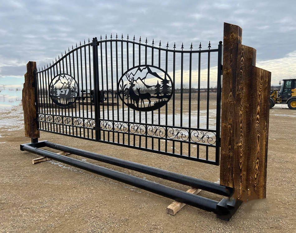 16FT 20FT Swing Wrought Iron Driveway Gate