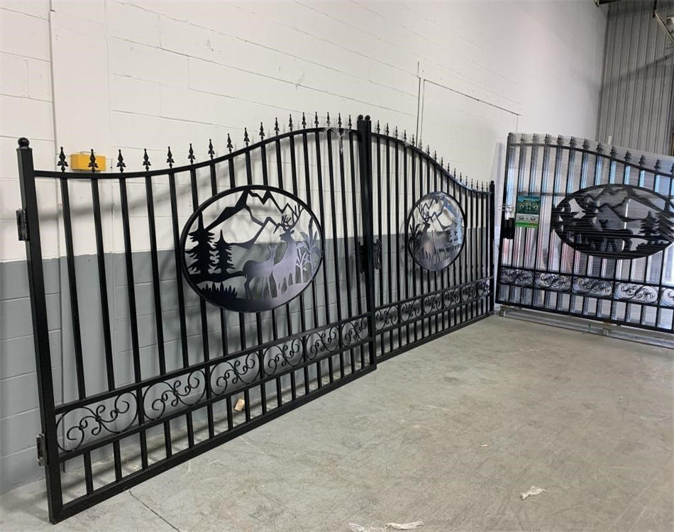 16FT 20FT Swing Wrought Iron Driveway Gate - Image 4